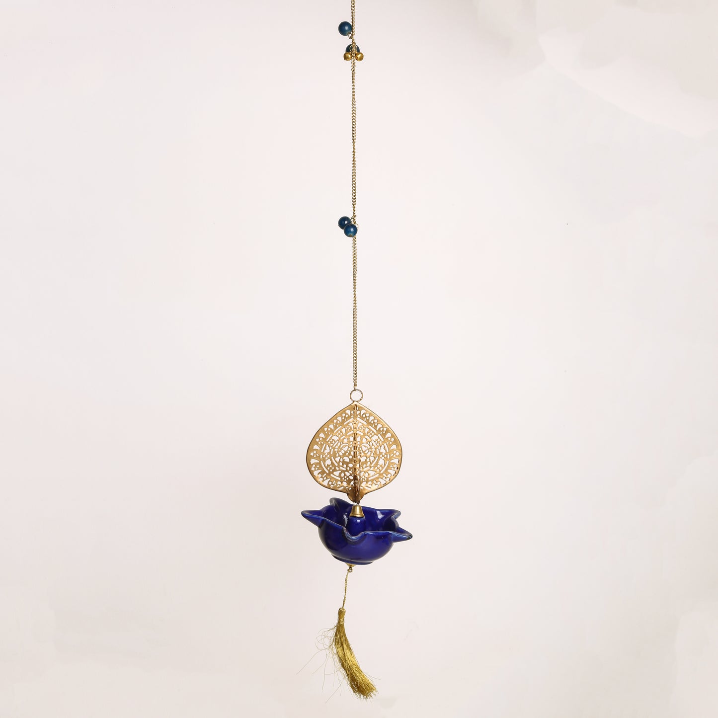 Peacock Swagata long chain T-light holder (Pair)