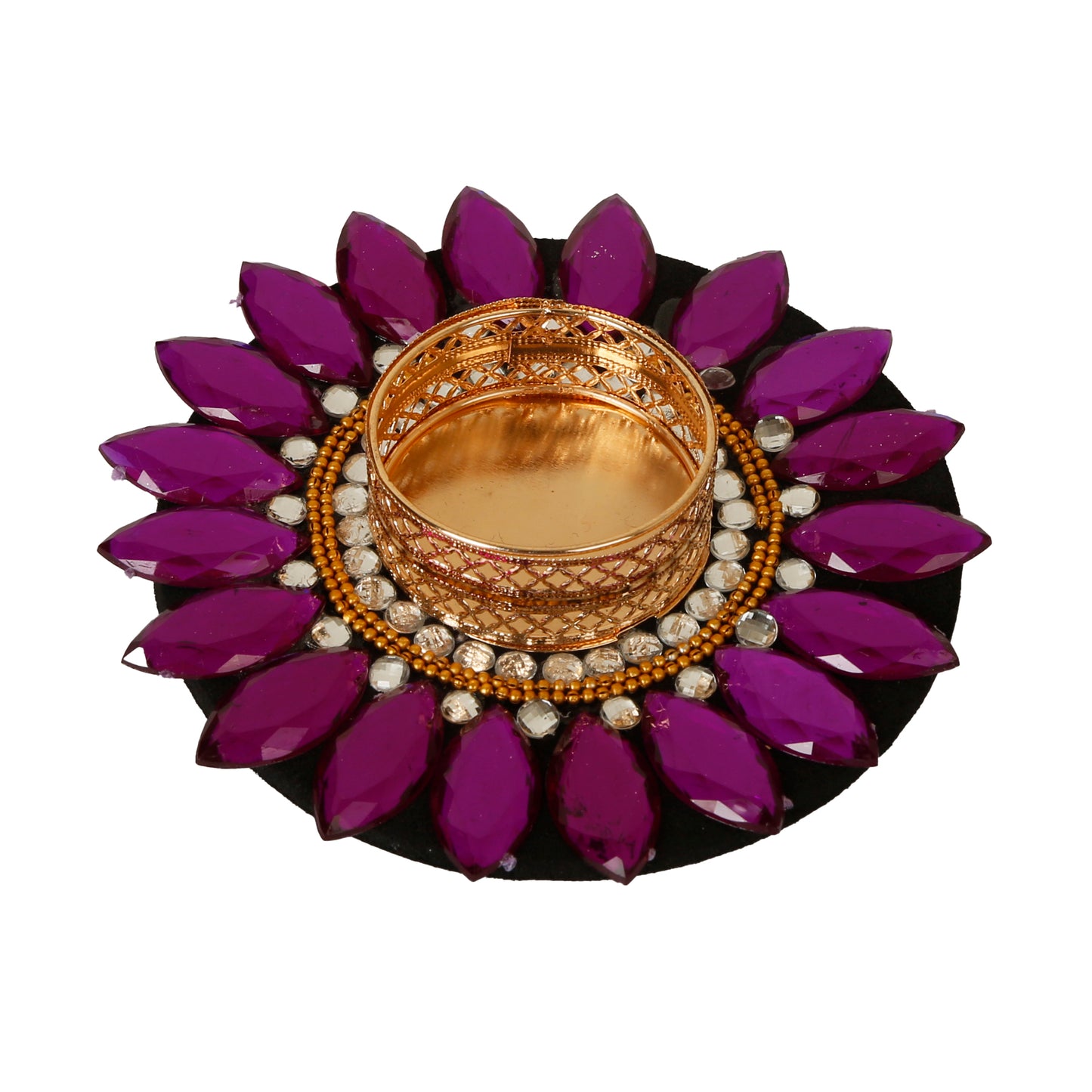 A collection of colorful floating tealight diyas, intricately designed with floral patterns and bright hues. The diyas are crafted from traditional Indian materials, adding a festive and cultural touch to any setting. Perfect for illuminating water bowls or enhancing Diwali decor with a soft, warm glow