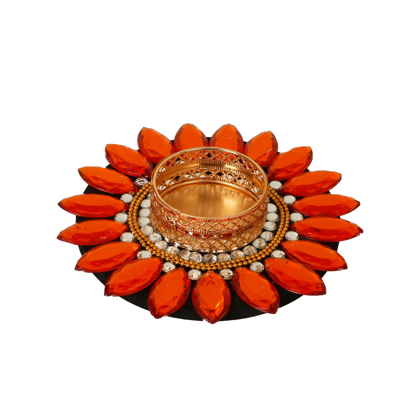 A collection of colorful floating tealight diyas, intricately designed with floral patterns and bright hues. The diyas are crafted from traditional Indian materials, adding a festive and cultural touch to any setting. Perfect for illuminating water bowls or enhancing Diwali decor with a soft, warm glow