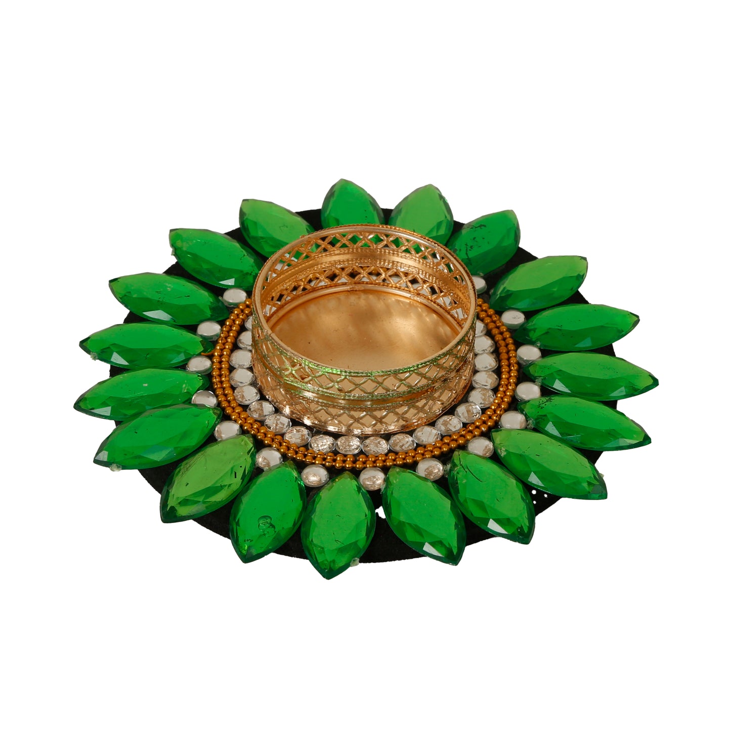 A collection of colorful floating tealight diyas, intricately designed with floral patterns and bright hues. The diyas are crafted from traditional Indian materials, adding a festive and cultural touch to any setting. Perfect for illuminating water bowls or enhancing Diwali decor with a soft, warm glow