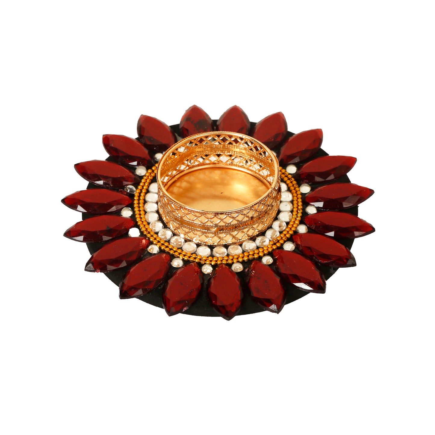 A collection of colorful floating tealight diyas, intricately designed with floral patterns and bright hues. The diyas are crafted from traditional Indian materials, adding a festive and cultural touch to any setting. Perfect for illuminating water bowls or enhancing Diwali decor with a soft, warm glow