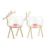 Golden Reindeer Table Top Candle Stand  (FREE SHIPPING)