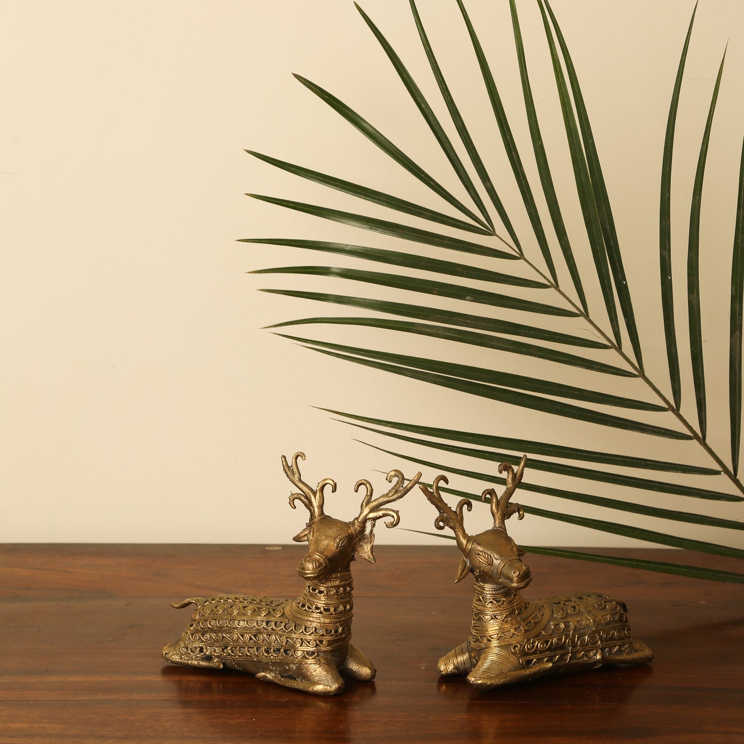 Dhokra Decor - Sitting Deer Pair (FREE SHIPPING)