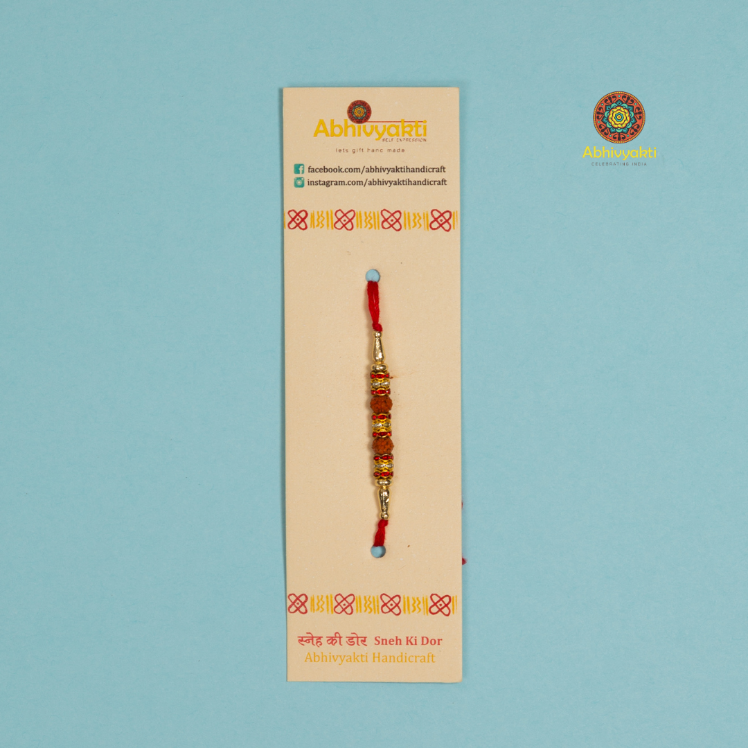 Rudraksha beads rakhi india for brother