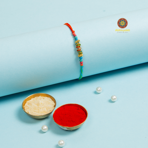 Multicolour Thread Rakhi- send to USA