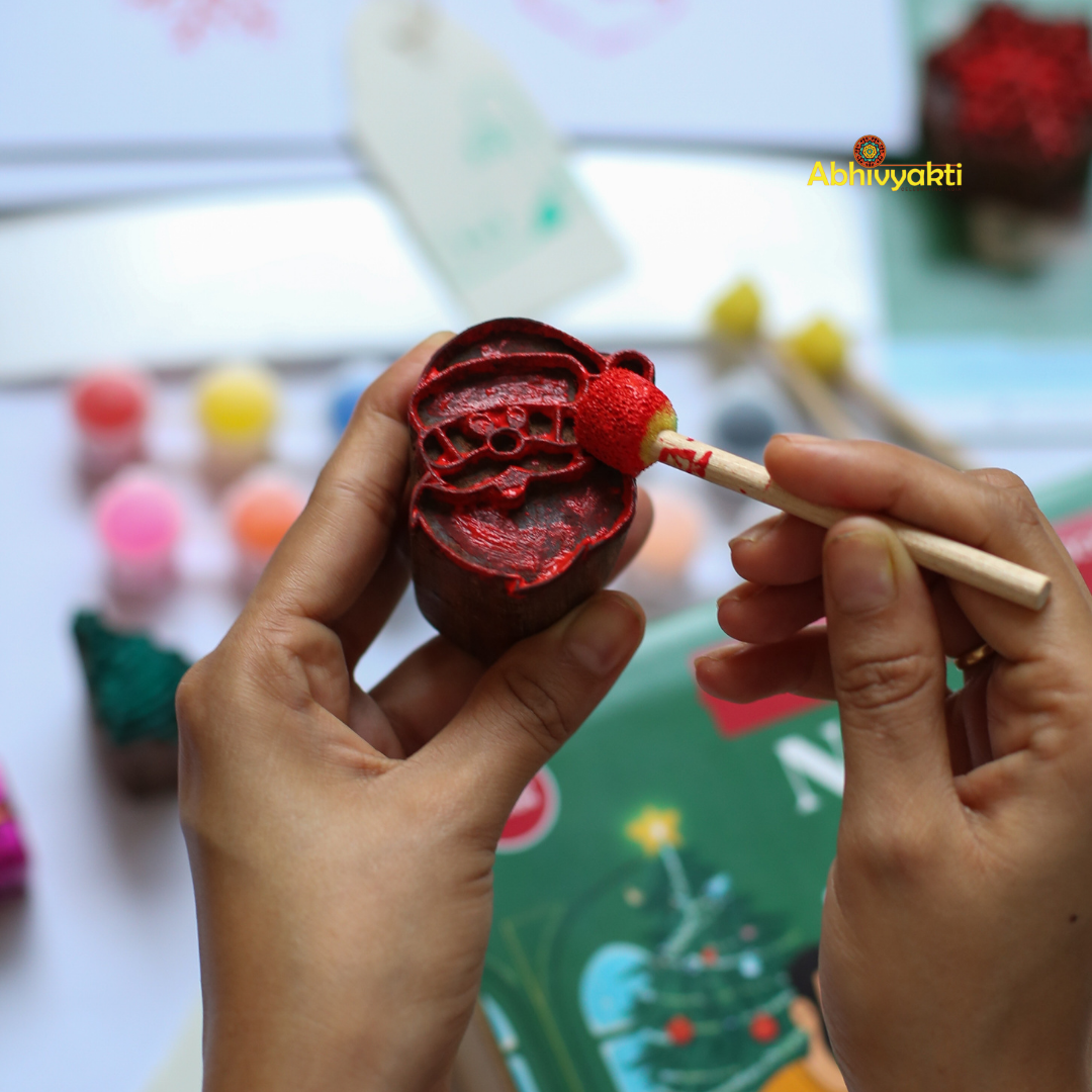 Namaste Santa DIY block printing Kit - Family Pack