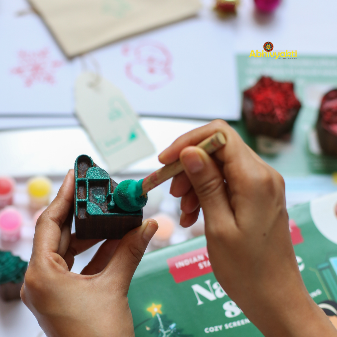 Namaste Santa DIY block printing Kit - Family Pack