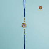 Kundan Royal Blue Rakhi -Send to USA