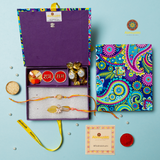 Stone Rakhi Lumba with roli chawal tikka and hamper box