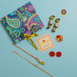 Stone Rakhi Lumba with roli chawal tikka and hamper box