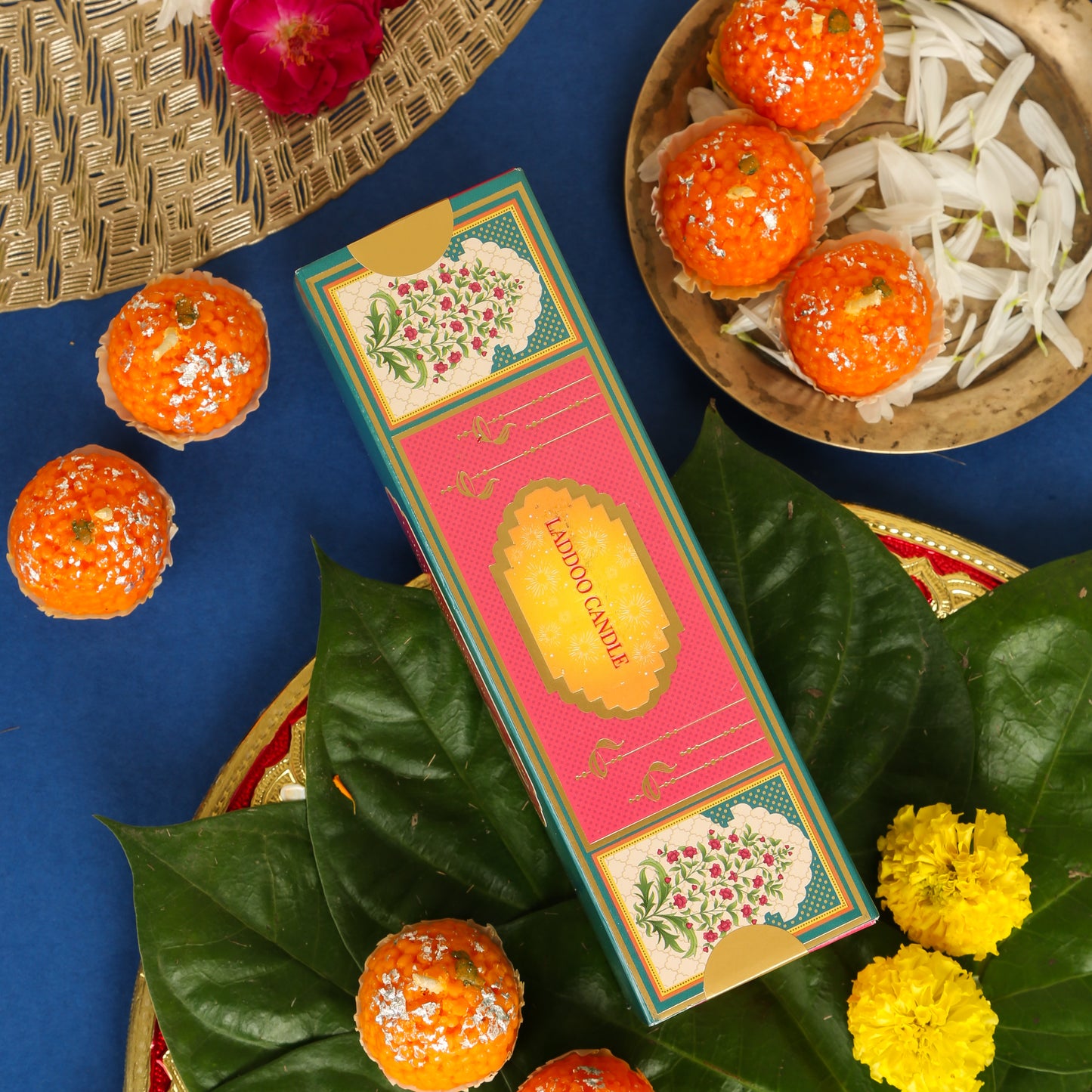 Decorative laddoo candle for festive mood in Diwali