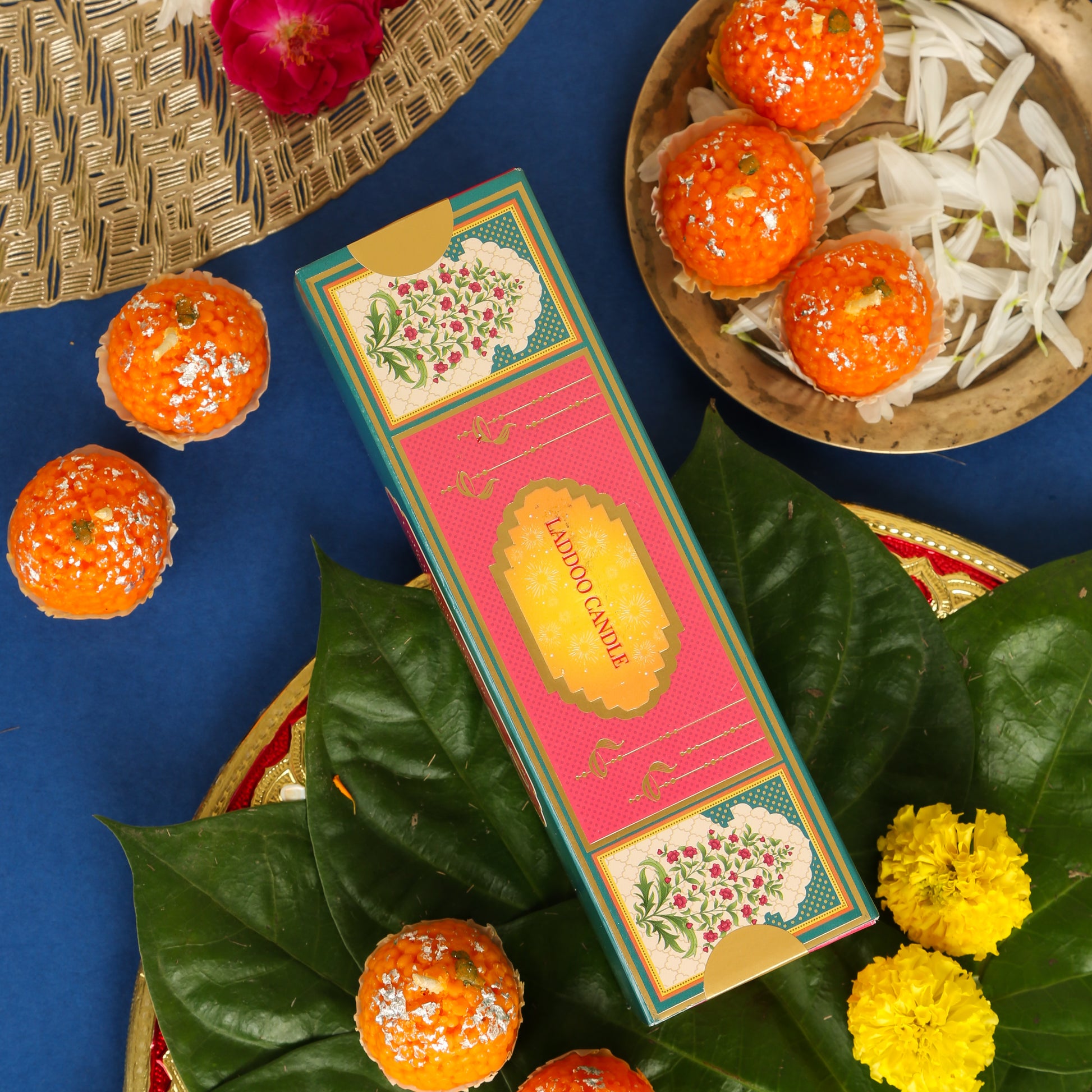 Decorative laddoo candle for festive mood in Diwali