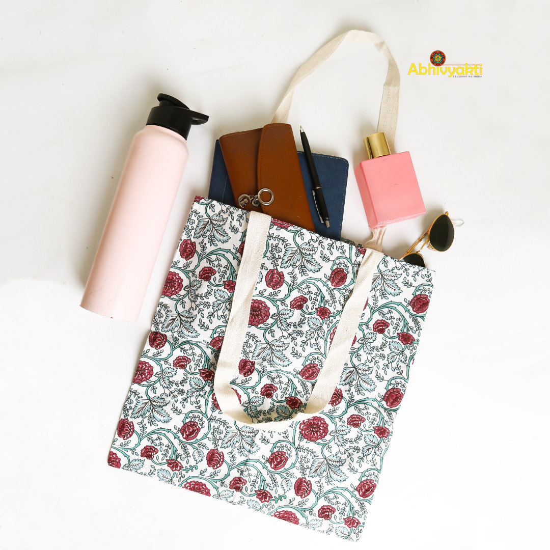 Floral Print Tote Bag