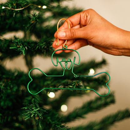 Wire X-Mas Tree Ornament woof woof2
