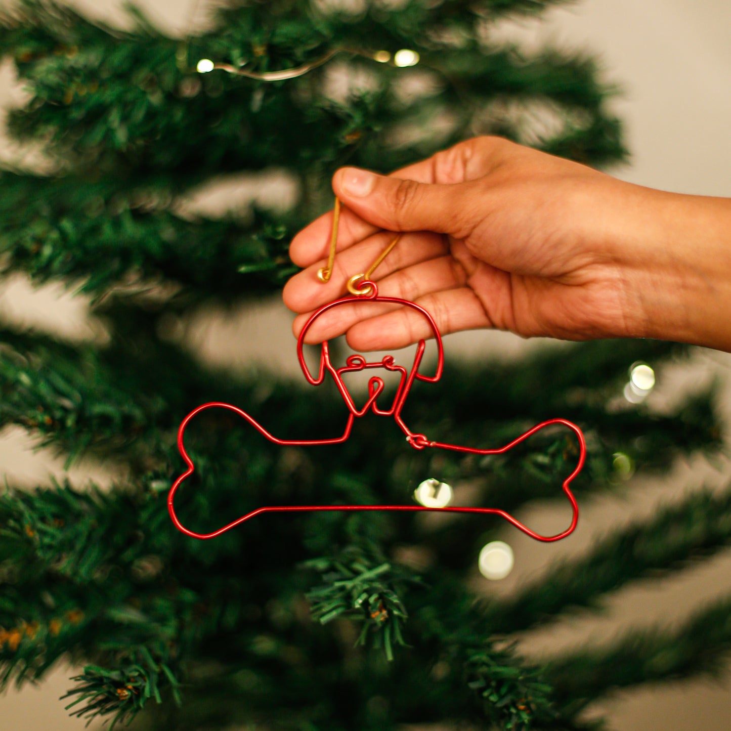 Wire X-Mas Tree Ornament woof woof2
