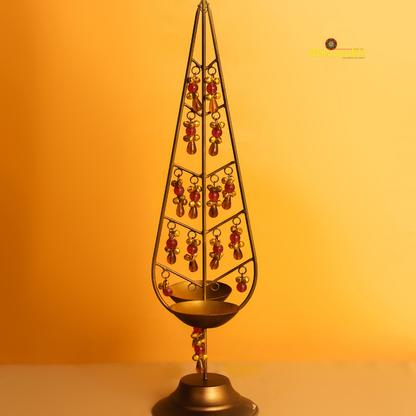Decorative Kalp Taru tealight holder gold lamp with intricate design 