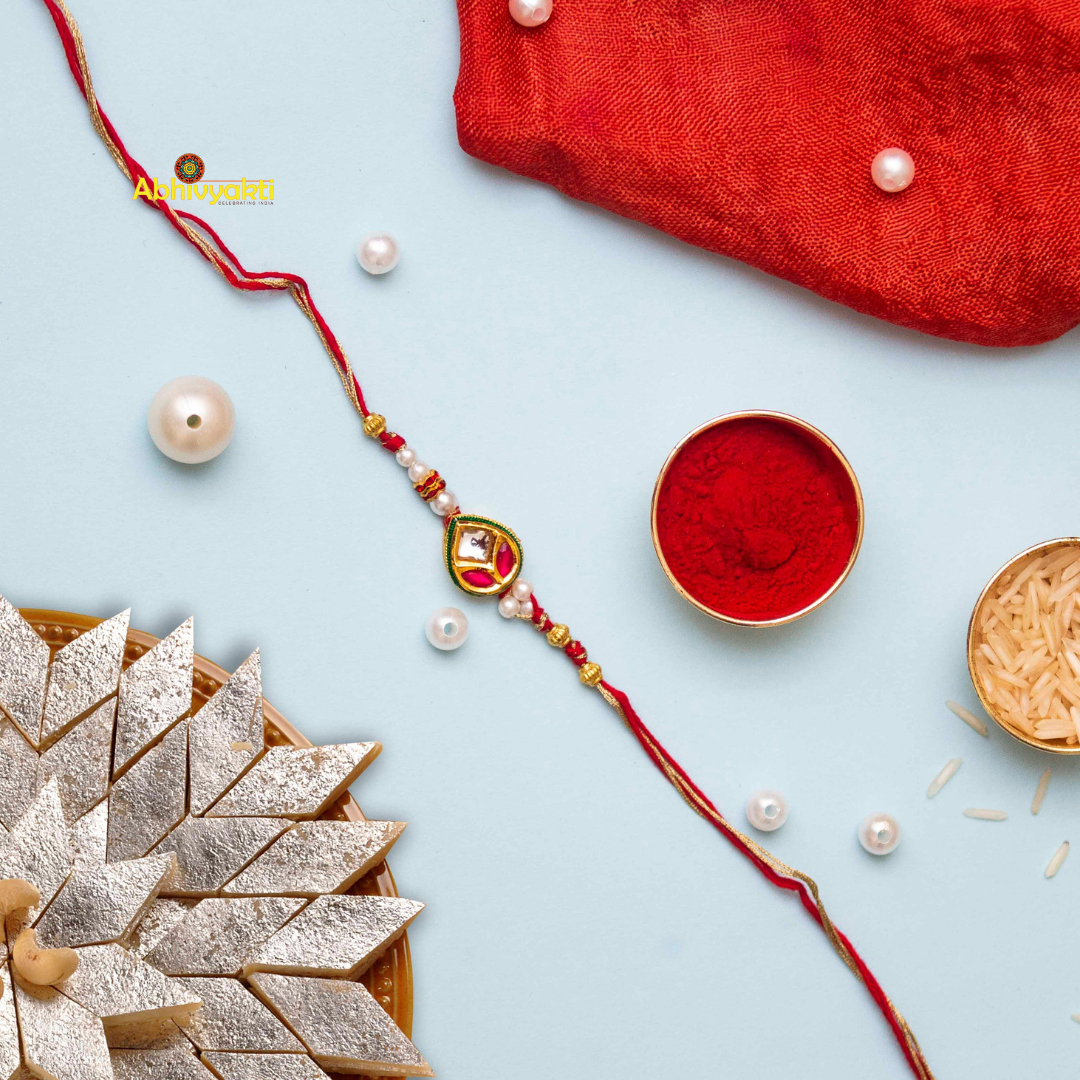 DECORATIVE KUNDAN RAKHI INDIA (FREE SHIPPING)