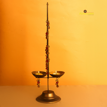 Decorative Kalp Taru tealight holder gold lamp with intricate design 