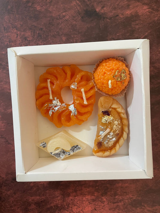 Sweet Indulgence: Premium Mix Mithai Candle Collection