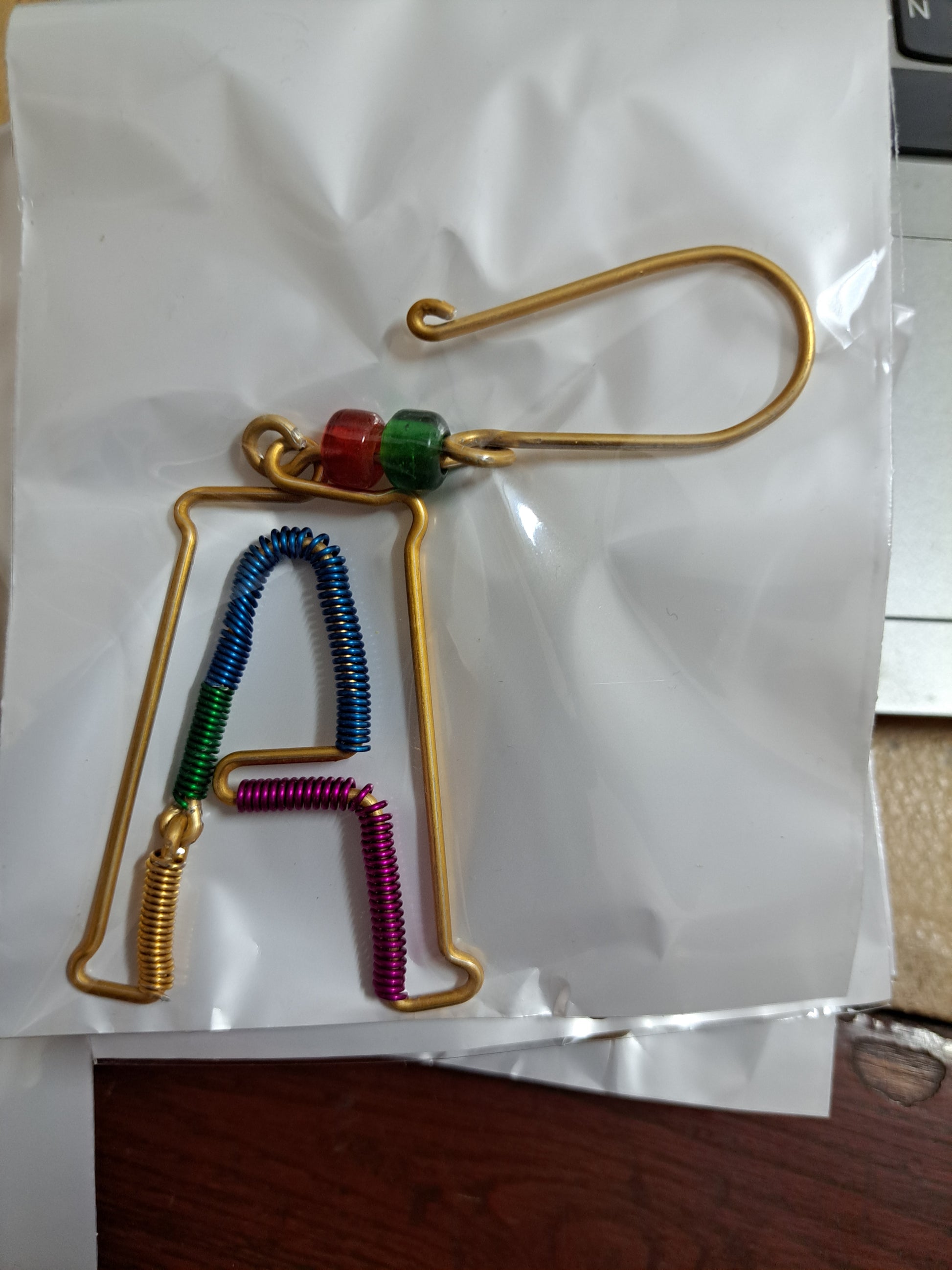 wire, bookmark, alphabet, ornament, Christmas, gifting, holiday, Christmas Decor, study, unique