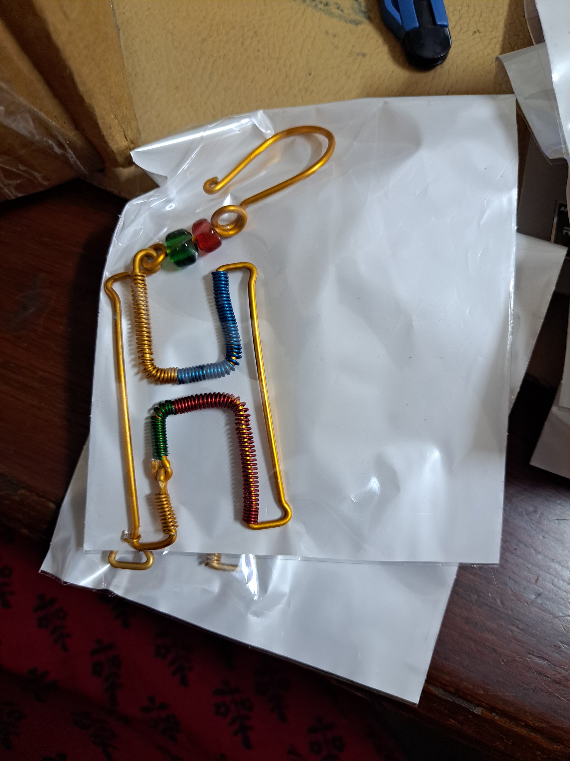 wire, bookmark, alphabet, ornament, Christmas, gifting, holiday, Christmas Decor, study, unique, hanging