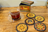 Handpainted Tea Coasters: Mandala Art