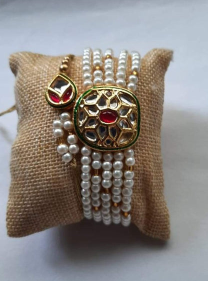 Kundan bracelet and Rakhi Set for Bhaiya-Bhabhi - Send to USA (free shipping )