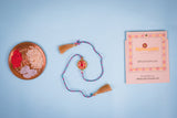 Stone Rakhi India With Long Thread And Roli Chawal Tikka