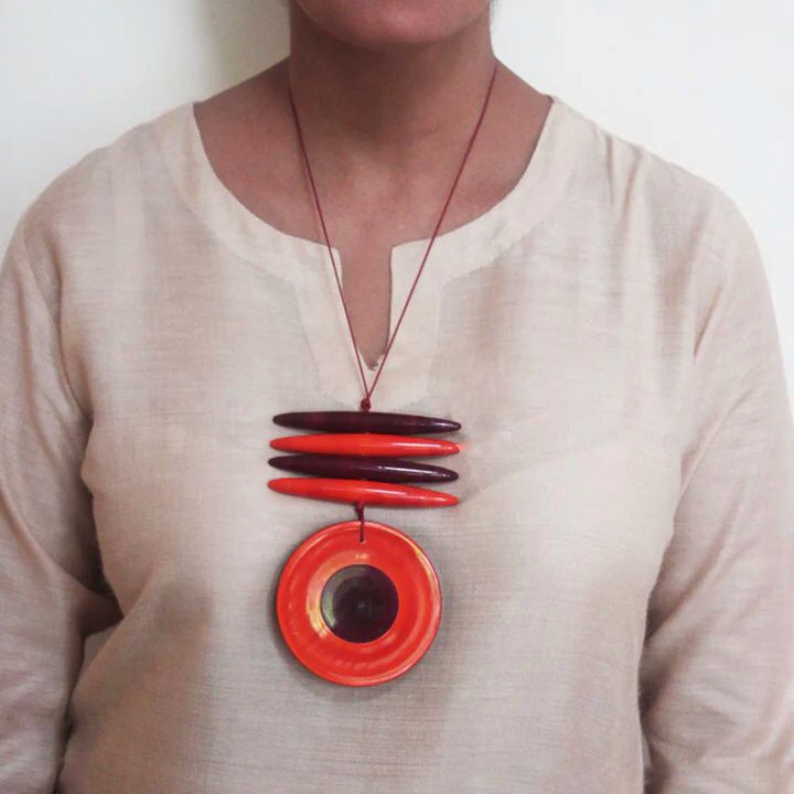 Beautifully Hand crafted seasons gift from the land of Channapatna. These Boho Wooden Adjustable Necklaces are going to be a great festive fashion concept for you !

They are made of sustainable wood with lacquered finish has a distinctive, nostalgic style. Each and every color is completely safe and are made from non-toxic vegetable colors.