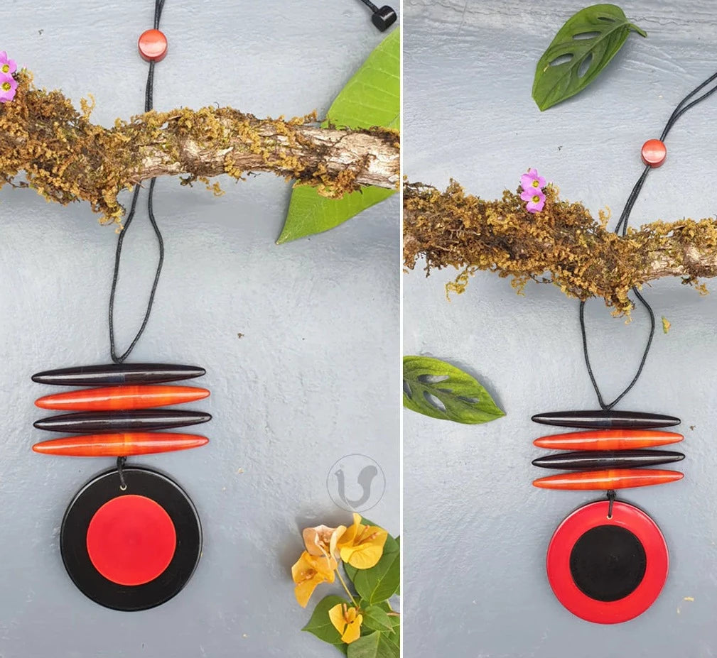 Beautifully Hand crafted seasons gift from the land of Channapatna. These Boho Wooden Adjustable Necklaces are going to be a great festive fashion concept for you !

They are made of sustainable wood with lacquered finish has a distinctive, nostalgic style. Each and every color is completely safe and are made from non-toxic vegetable colors.