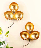 Kumud - Trio Leaf Shaped Metal Wall Hanging Decor