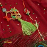 Traditional Red Green Zari Rakhi Lumba