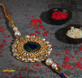 Stone Mor Pankh rakhi india with roli chawal tikka