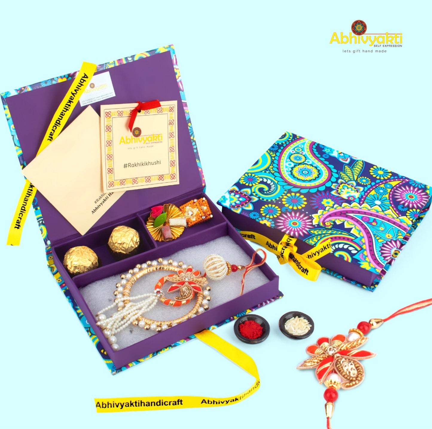 Regal Zari Pearl Rakhi Lumba - Send to USA (free shipping )