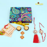 Sparkly Red Kundan Rakhi Lumba -Send to US