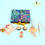 Kundan Rakhi Lumba with roli chawal tikka saun and hamper box