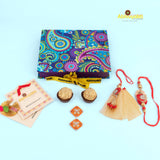 Stone Rakhi Lumba india with saun and hamper box