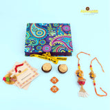 Pearl Rakhi Lumba India with roli chawal, saun and hamper box