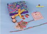 Multi Beads Rakhi Lumba with  Roli chawal saun and hamper box