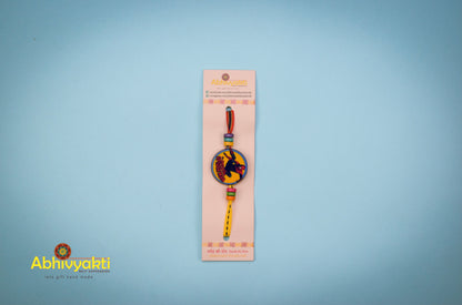 Rakhi for kids featuring Spiderman design and lovely beads.