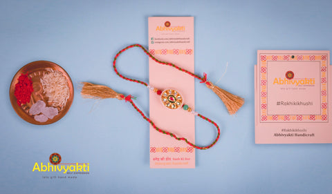 Marwari Semi-Precious Stone Rakhi - Send to USA