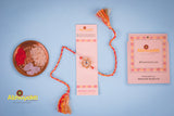 Stone Rakhi India With Long Thread And Roli Chawal Tikka