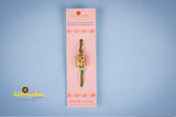 Bottle Green Fancy Kundan Rakhi - Send to USA