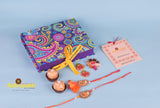 Paisley Stone Rakhi Lumba with saun and hamper box