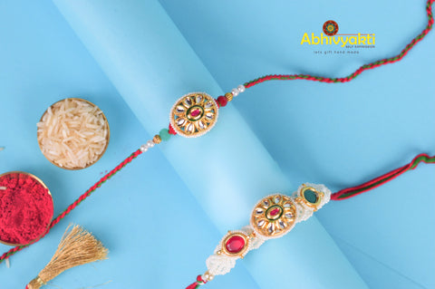 Beautiful Bracelet Stone Rakhi Lumba - Send to USA