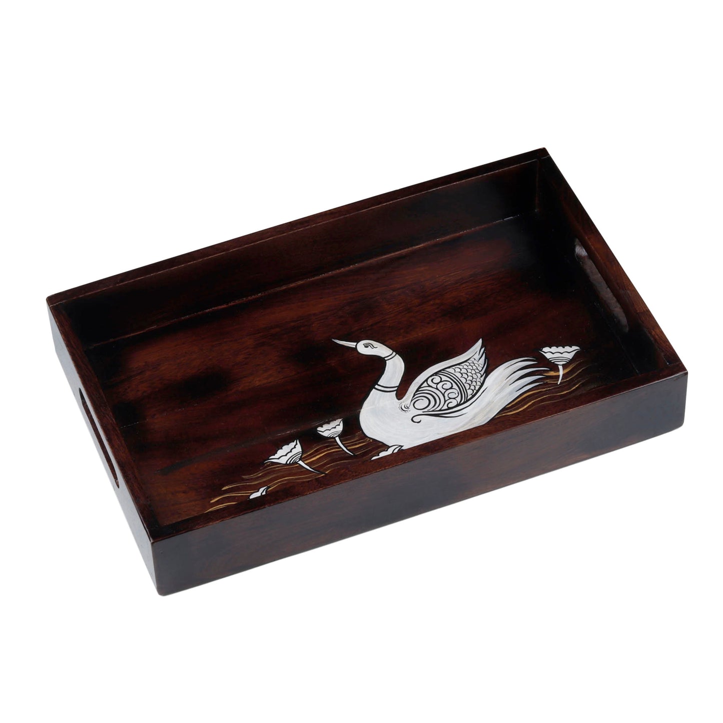 White Swan Wooden Tray