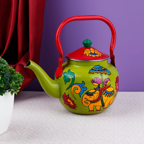 Hand-painted Round kettle-Wedding Theme (Steel)  (FREE SHIPPING)
