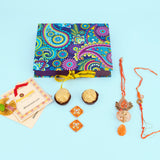 Orange Zari Rakhi Lumba - Send to USA