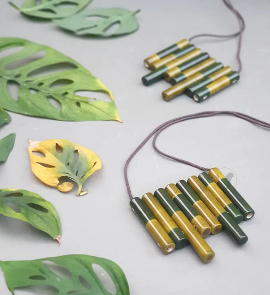 Beautifully Hand crafted seasons gift from the land of Channapatna. These Boho Wooden Adjustable Necklaces are going to be a great festive fashion concept for you !

They are made of sustainable wood with lacquered finish has a distinctive, nostalgic style. Each and every color is completely safe and are made from non-toxic vegetable colors.