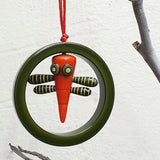 Channapatna  X-mas Tree Ornaments-Dragonfly in a Ring (FREE SHIPPING)